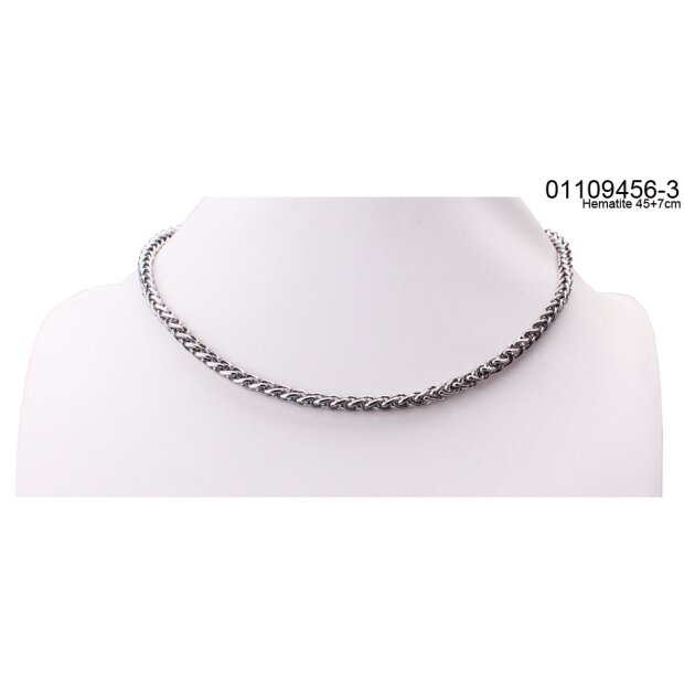 Stainless steel chain 45+7cm Hematite