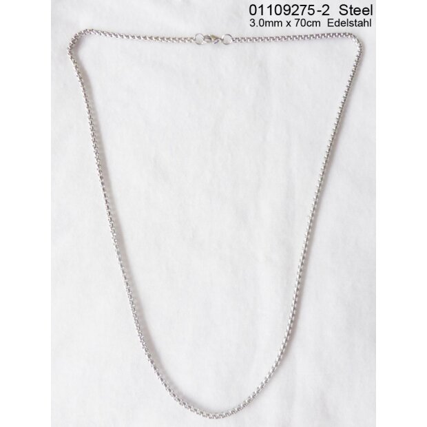 Stainless steel chain 3,0 mm x 60 cm Steel 70 cm