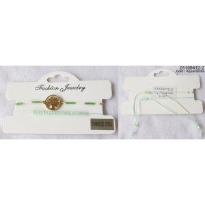 Verstellbares Edelstahl / Perlen Armband Set