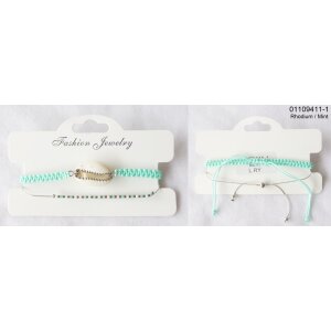 Adjustable shell bracelet set