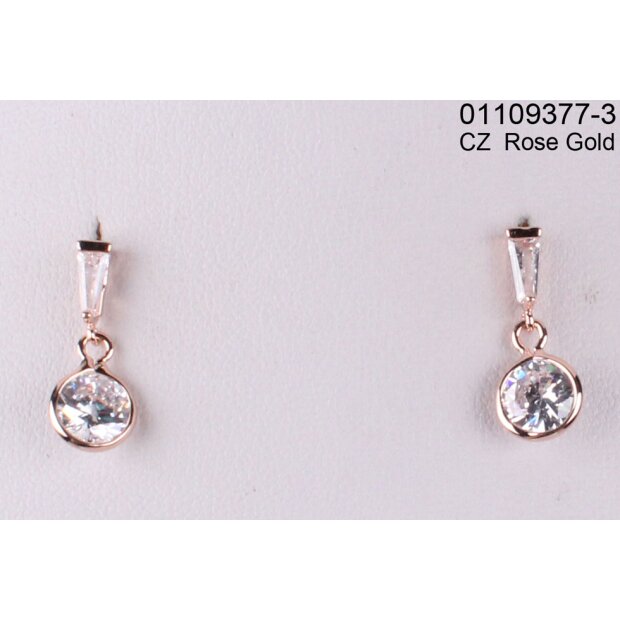 Earrings with Cubic Zirconia Rose Gold