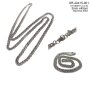 Stainless steel double curb chain 3 mm Steel 45 cm