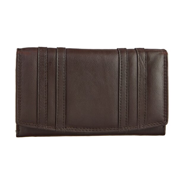 Tillberg ladies wallet made from real leather 10x17x3 cm dark brown