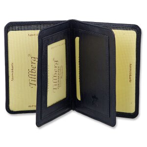 Wallet/credit card case made from real nappa leather, navy blue
