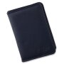 Wallet/credit card case made from real nappa leather, navy blue