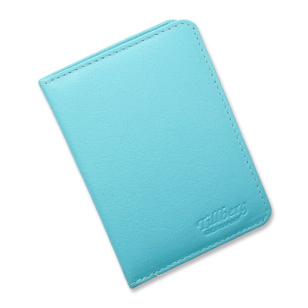 Wallet/credit card case made from real nappa leather, sea blue
