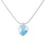 Necklace, heart necklace with Swarovski stone in different colors light blue