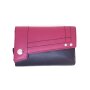 Ladies real leather wallet 10x14,5x3 cm black+pink