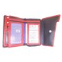 Ladies real leather wallet 10x14,5x3 cm black+red