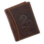 Wallet made from real water buffalo leather with dragon motif
