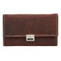 Waiters wallet with 5 compartments for banknotes brown