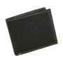 Real leather wallet with indian motive in wallet format, navy blue