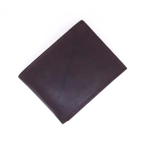 Wallet made from real leather, reddish brown