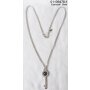 Long stainless steel chain with pendant Silver