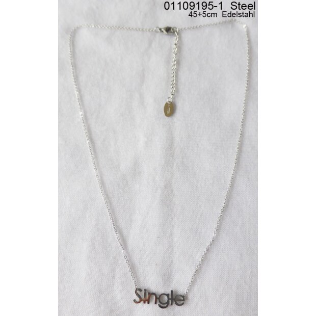 Stainless steel chain with (Single) pendant 45+5 cxm silver