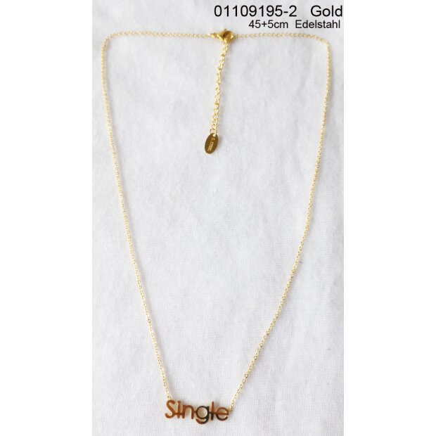 Stainless steel chain with (Single) pendant 45+5 cxm gold