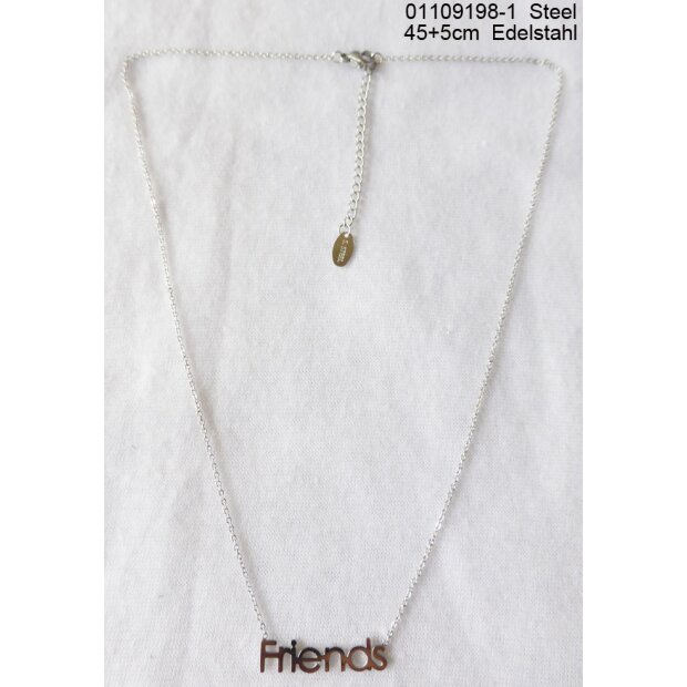 Stainless steel chain with (Friends) pendant 45+5 cm