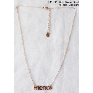 Stainless steel chain with (Friends) pendant 45+5 cm