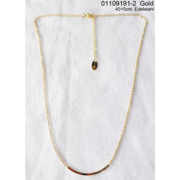 Stainless steel necklace with pendant 45 + 5 cm Gold