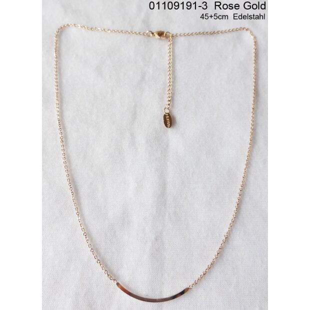 Stainless steel necklace with pendant 45 + 5 cm Rose Gold