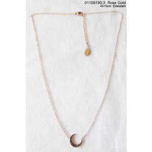 Stainless steel necklace with moon pendantv with crystal stone