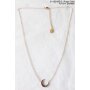 Stainless steel necklace with moon pendantv with crystal stone