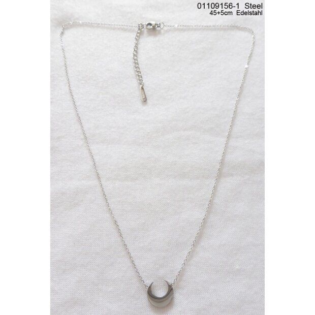 Stainless steel necklace with pendant 45 + 5 cm silver