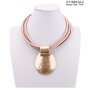 Fashionable Short Leather Cord Chain Sandy Gold