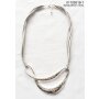 Fashionable Short Leather Cord Chain Sandy Silver / Grey