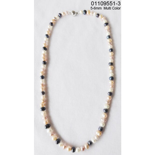 Genuine freshwater pearl necklace 7-8 mm Multi Color