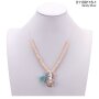 Short necklace with pearl elements and shell pendant Sandy Silver