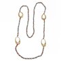 Long fashionable neklace, matt gold