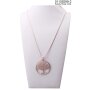 Fashionable Long Necklace with Tree of Life Pendant Sandy Rose Gold