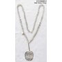 Fashionable long necklace with small beads and pendant