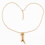 long necklace with pearl and tree shaped pendant gold