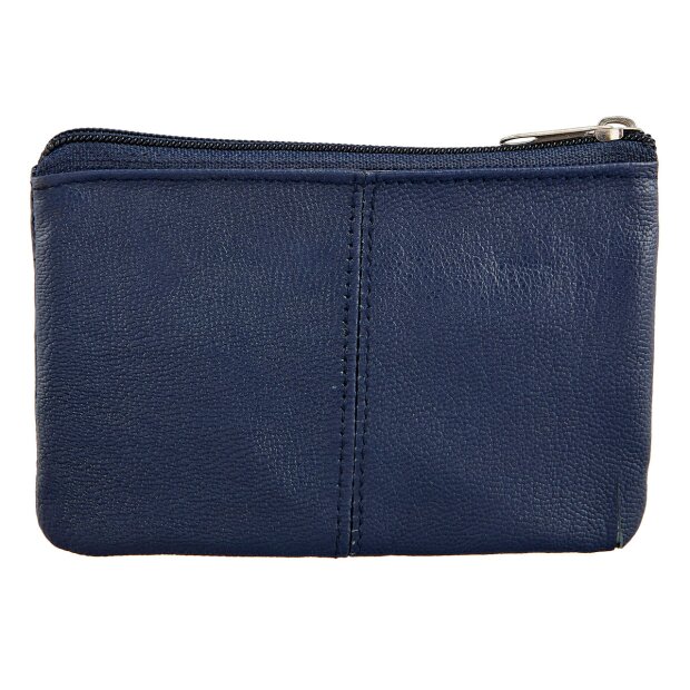 Surjeet-Reena Unisex Key Case made of genuine leather 7,5x11x1 cm navy blue