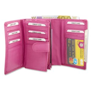 Tillberg ladies wallet wallet made from real nappa leather 9,5x15x3,5 cm pink