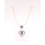 Edelweiss Trachten chain necklace heart pendant with rhinestones 43 cm Light Peach (028-04-14)