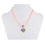 Tillberg Edelweiss Trachten chain necklace heart pendant with rhinestones 43 cm Light Peach (027-08-05)