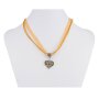 Tillberg Edelweiss Trachten chain necklace heart pendant with rhinestones 43 cm Topaz (027-08-11)
