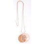 Necklace with round pendant with tree motif and rhinestones