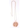 Necklace with round pendant with tree motif and...