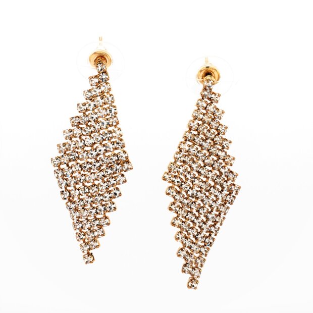 Earrings with rhinestones gold