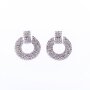 Earrings with rhinestones rhodium