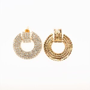 Earrings with rhinestones gold