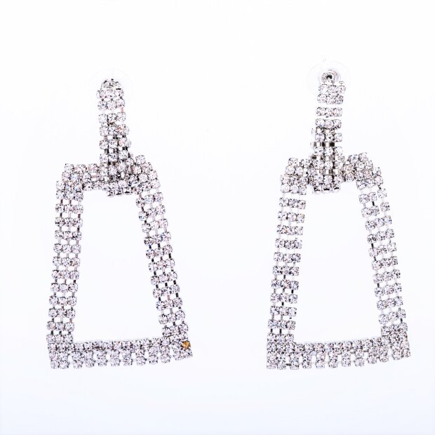 Earrings with crystal stones rhodium