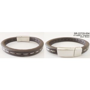 Leather bracelet with clasp made from stainless steel