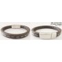 Leather bracelet with clasp made from stainless steel 22 cm, brown leather