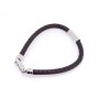 Leather  bracelet with silver clasp made from stainless steel 22 cm, brown leather