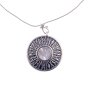 Brooch necklace matt silver/grey